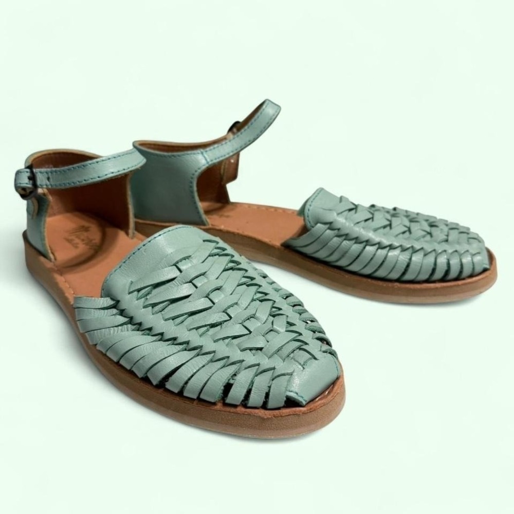Macarena Woven Leather Huarache Sandals 🌿 Seafoam Green | US 8–8.5 (EU 39)